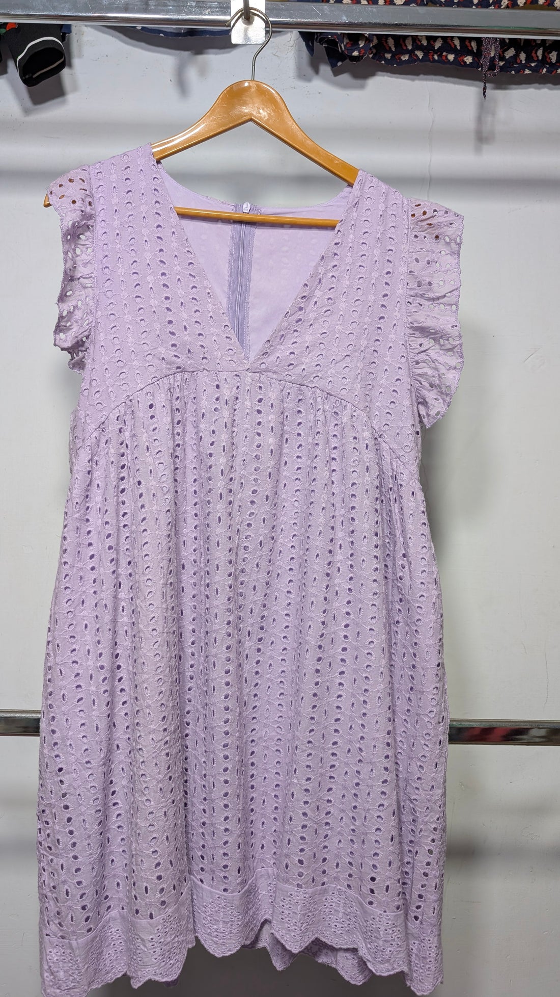 Lilac Eyelet Lace Babydoll Dress