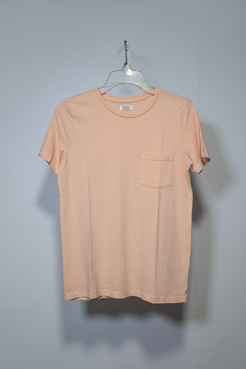 Premium Peach Cotton Crew Neck T-Shirt