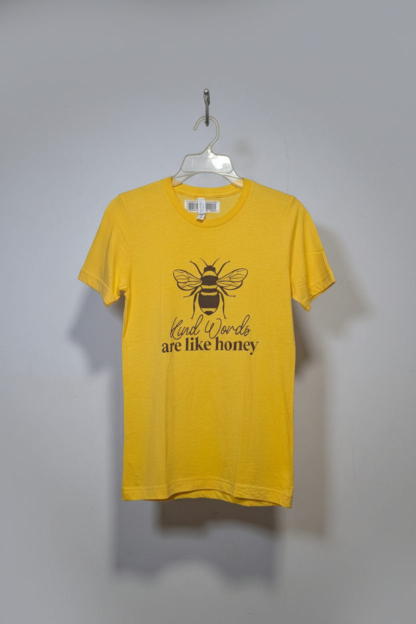 Vibrant Yellow Graphic T-Shirt - "Kind Words" Edition