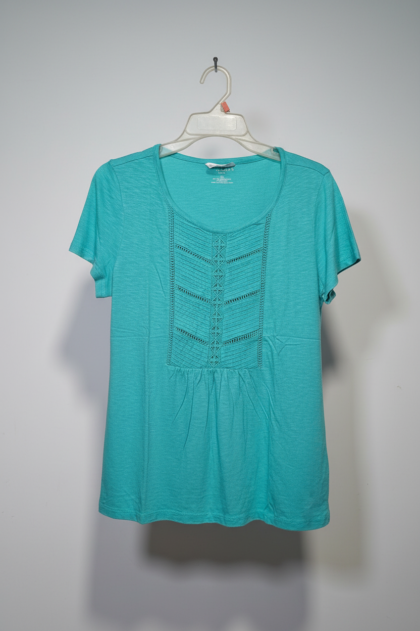 Premium Teal Embroidered Casual Top