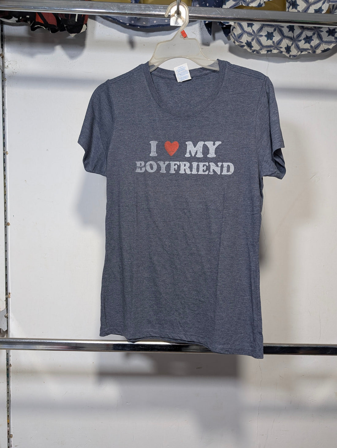 Charcoal Grey "I Love My Boyfriend" Slogan Tee