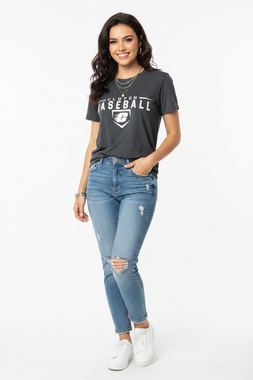 Charcoal Grey Clutch Baseball Graphic Tee