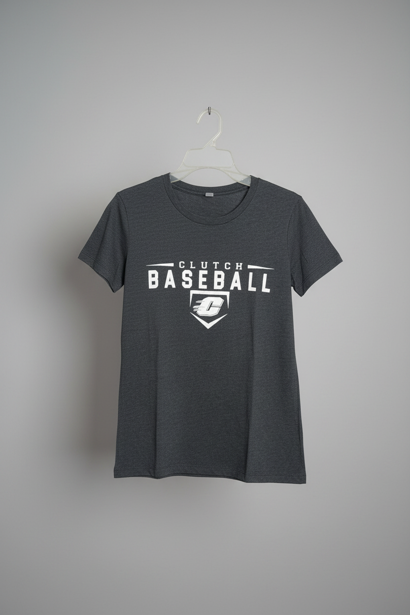 Charcoal Grey Clutch Baseball Graphic Tee