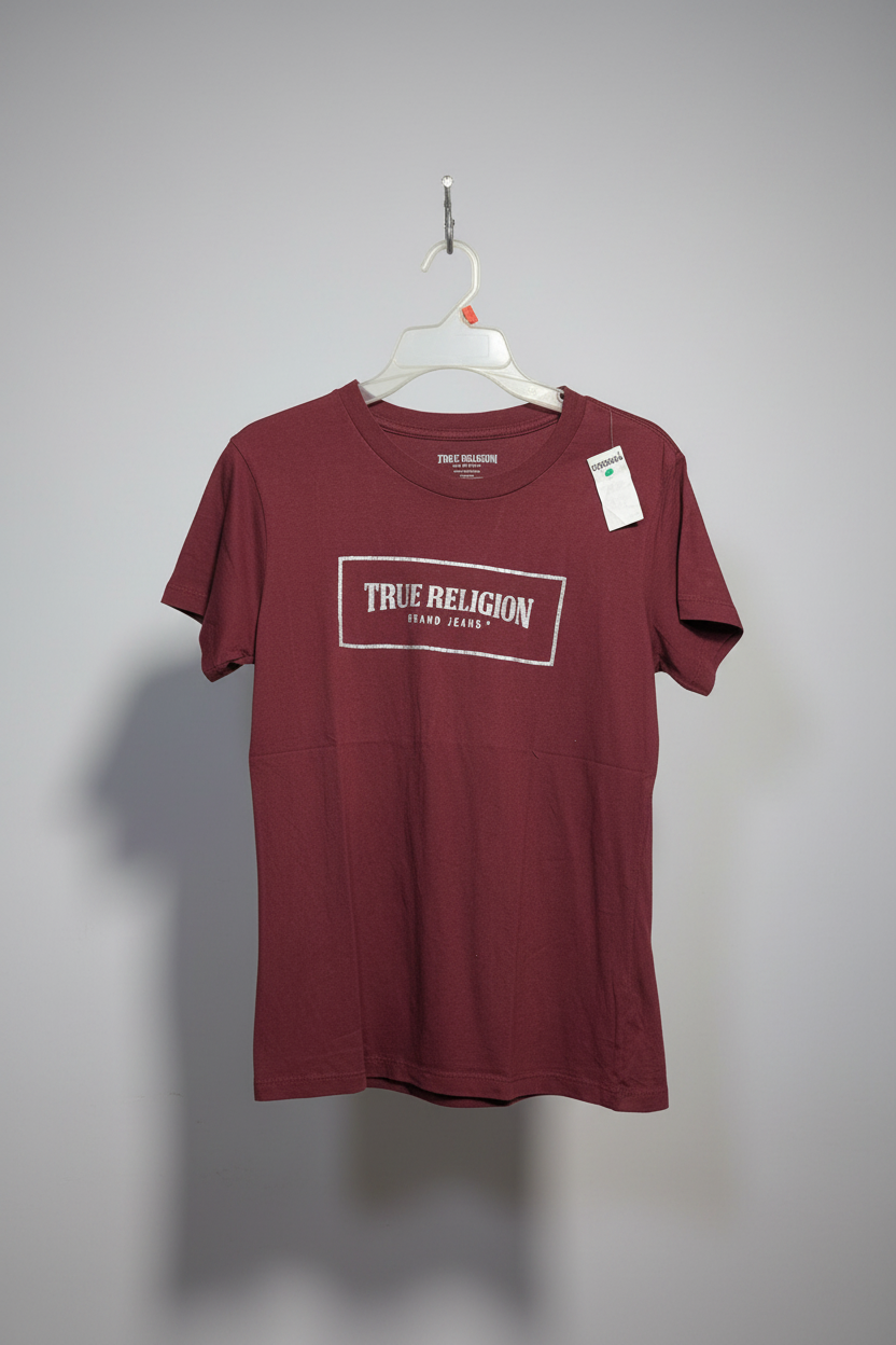 True Religion Burgundy Graphic Logo T-Shirt