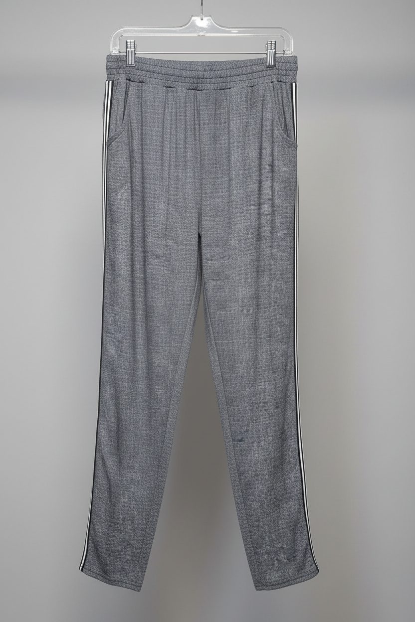 Premium Charcoal Grey Side-Striped Casual Joggers