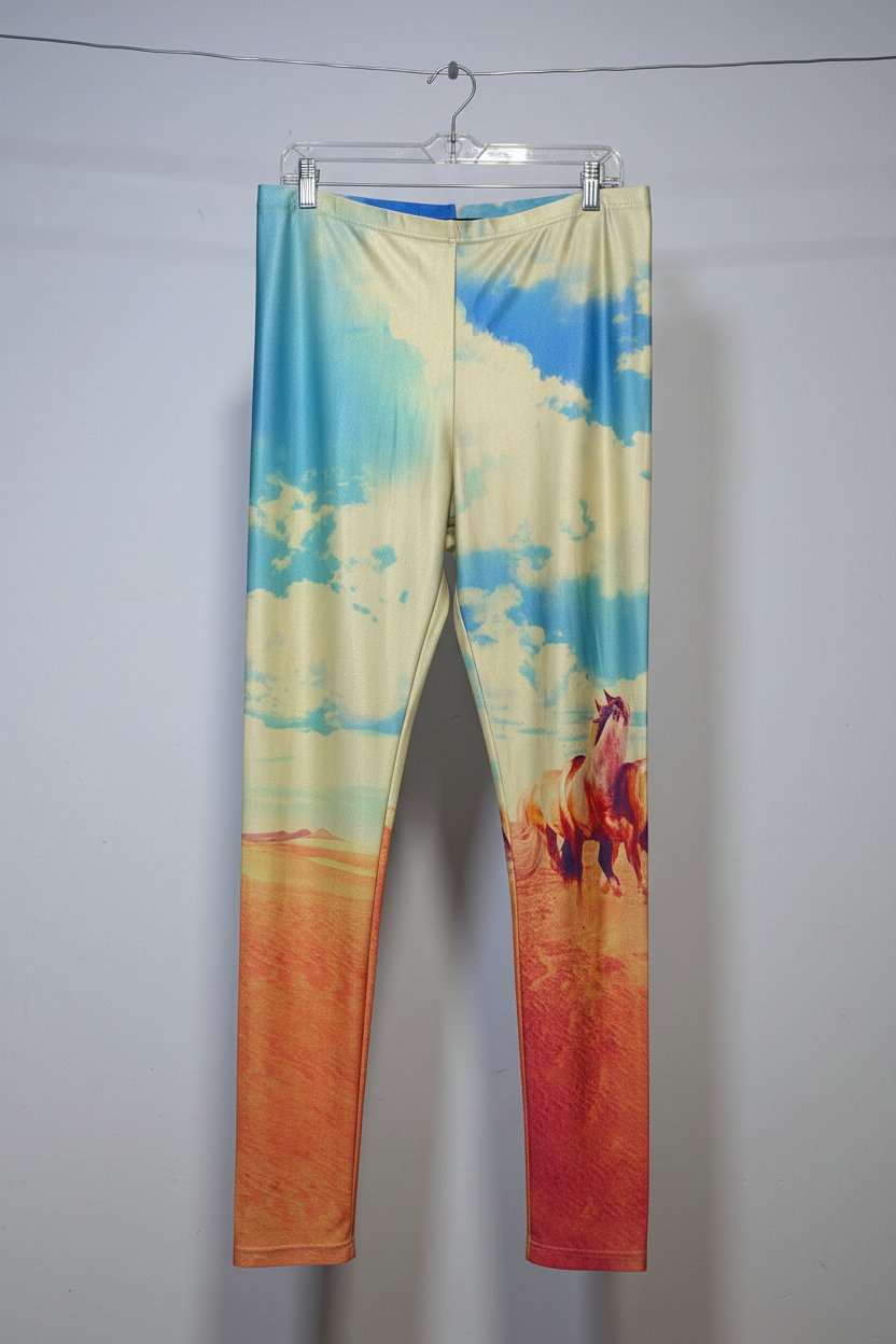 Surreal Sky & Desert Landscape Printed Leggings
