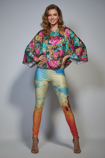 Surreal Sky & Desert Landscape Printed Leggings