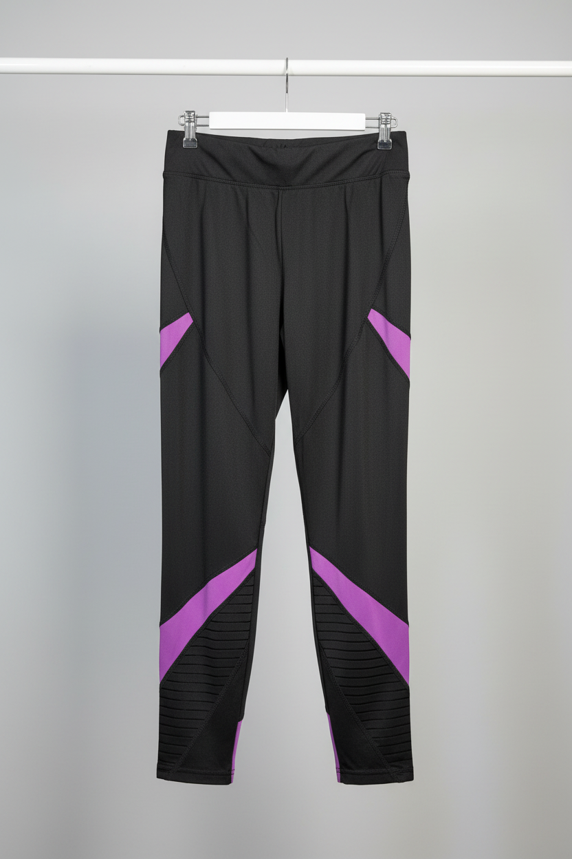 Premium Black & Purple Athletic Leggings
