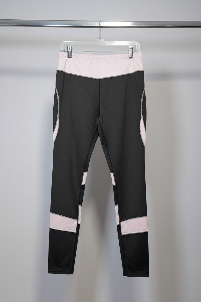 Women's Black & Baby Pink Activewear Leggings