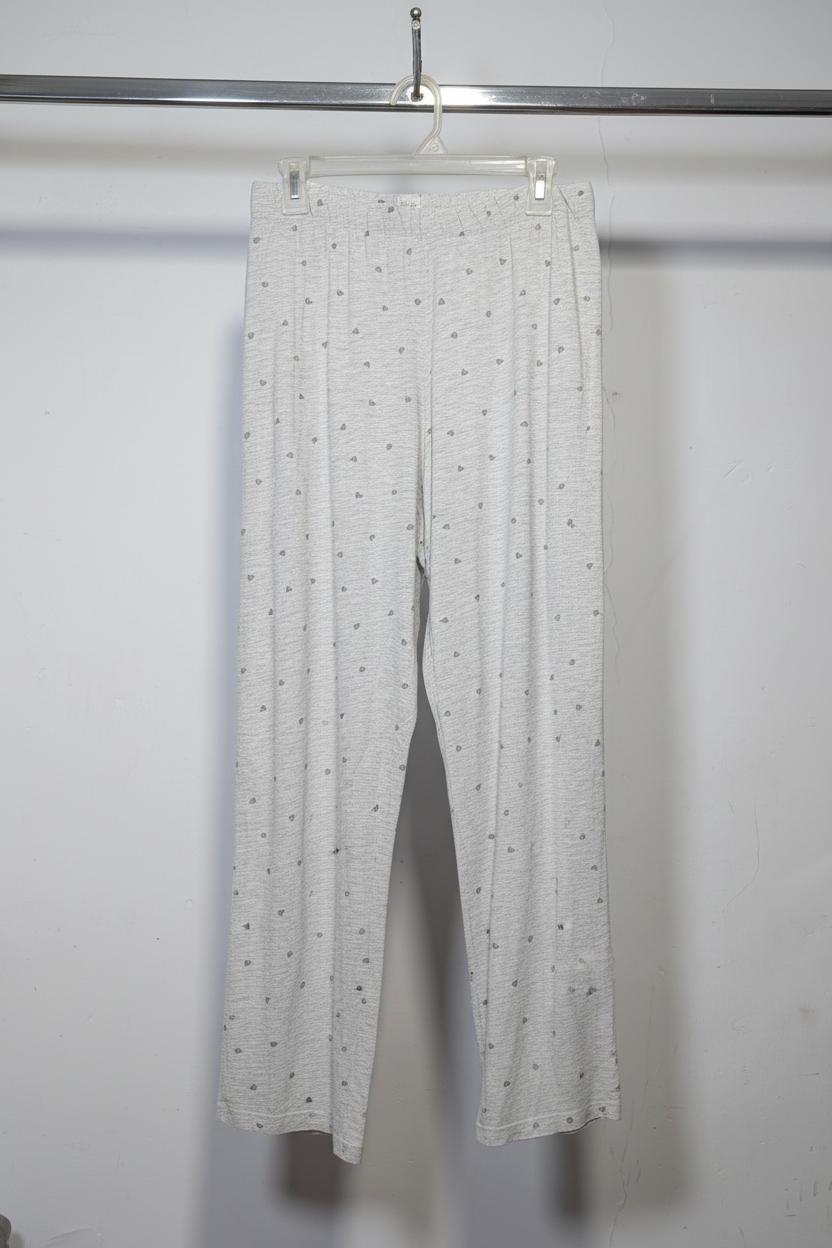 Light Grey Heart Print Relaxed Loungewear Pants