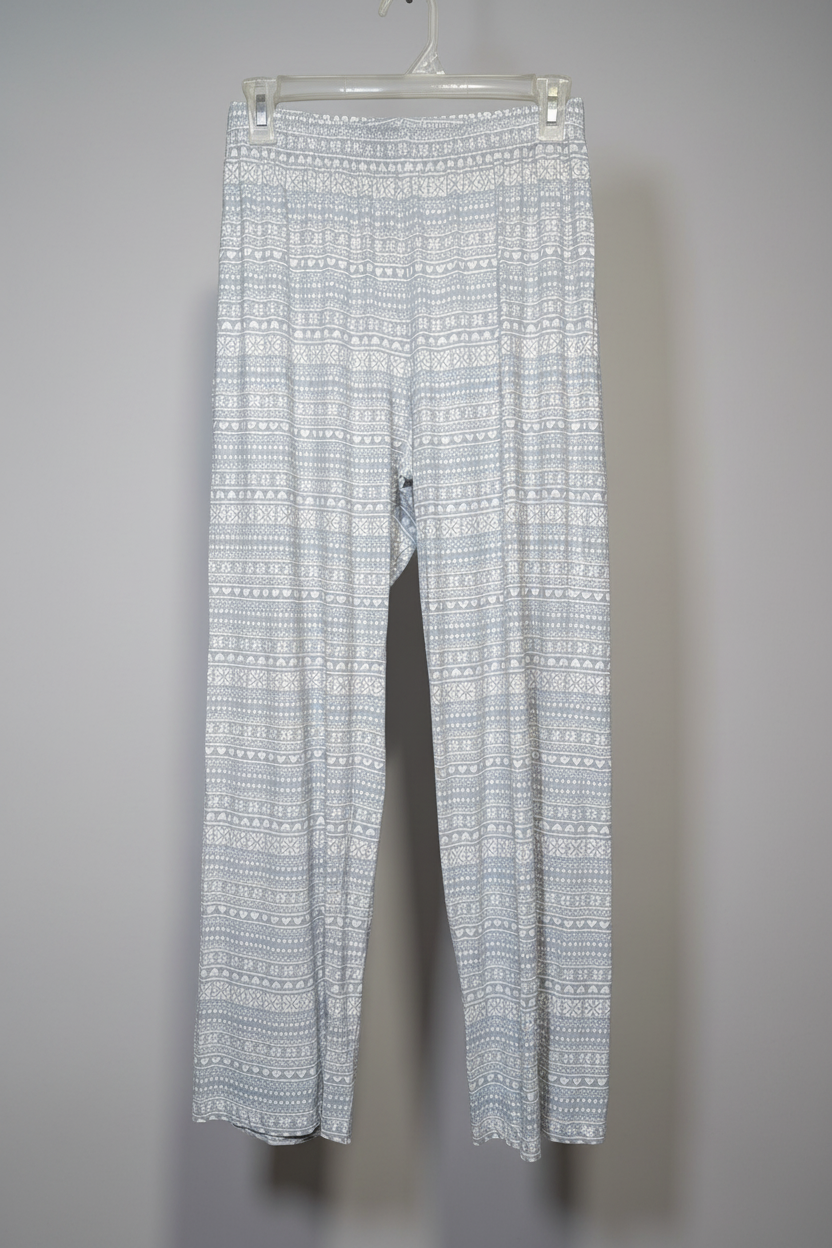 Light Blue Printed Relaxed Loungewear Trousers