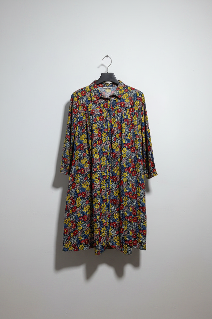 Floral Print Longline Button-Down Shirt