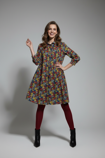 Floral Print Longline Button-Down Shirt