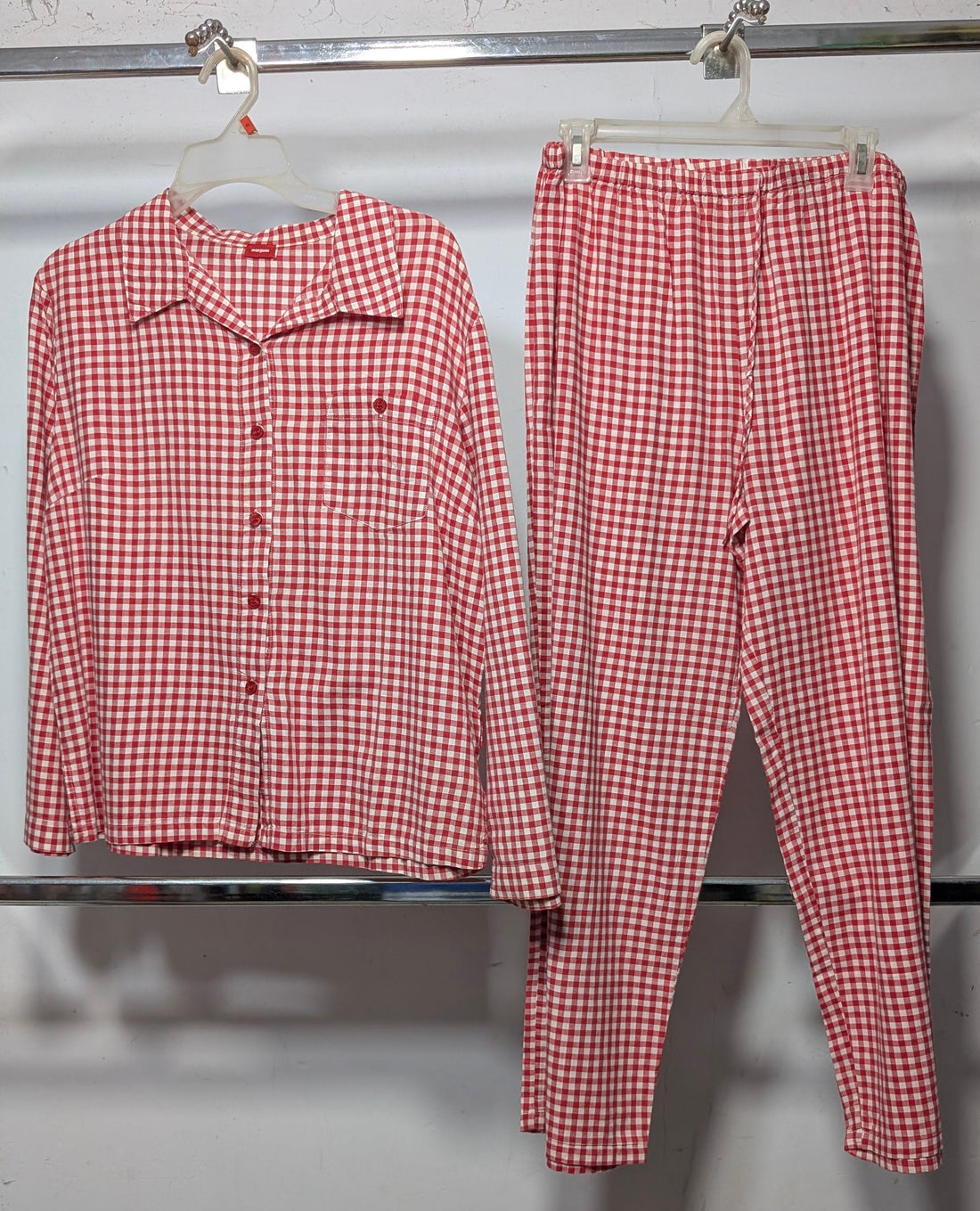 Red & White Gingham Classic Pajama Set