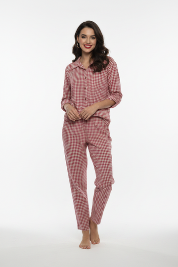 Red & White Gingham Classic Pajama Set