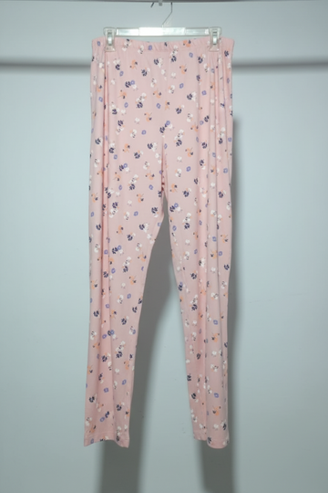 Delicate Ditsy Floral Print Pajama Trousers – Soft Pastel Pink