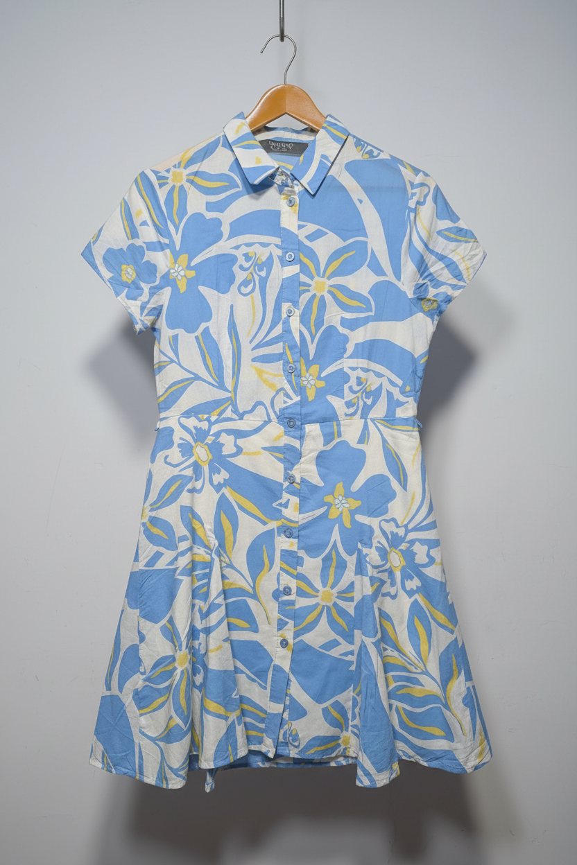 Primark Sky Blue Floral Shirt Dress