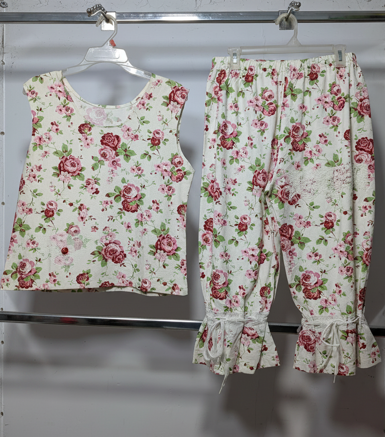 Premium Floral Co-ord Set - Pink & Red Rose Print