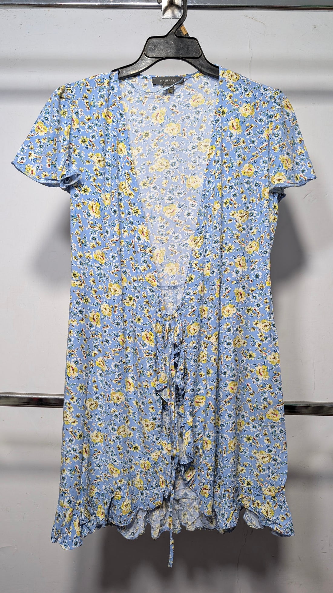 Primark Sky Blue Floral Tie-Front Ruffle Shrug Top