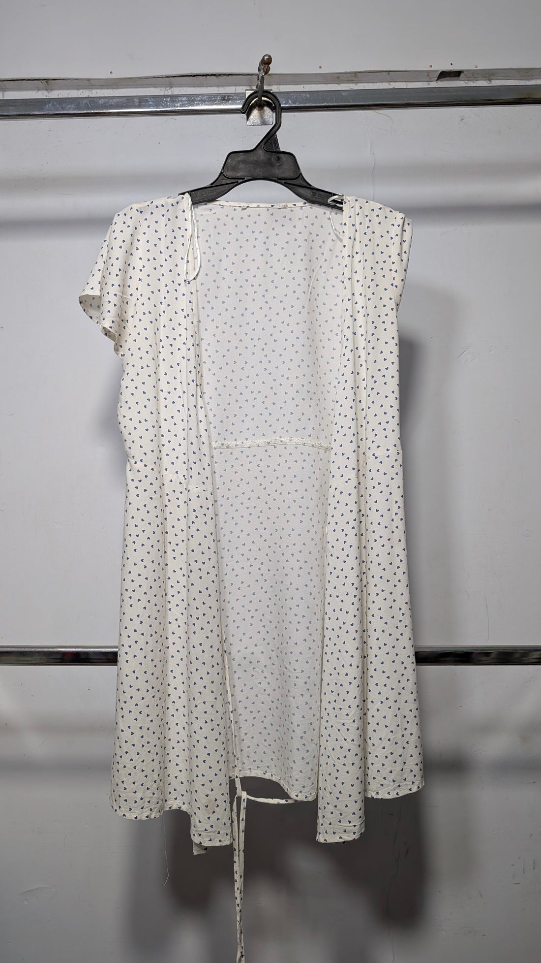 Off-White Blue Ditsy Print Kimono Shrug Top